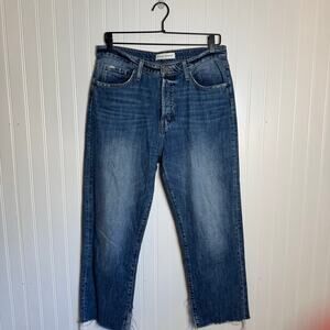 Flying Monkey Wide Leg High-Rise Button Fly Raw Hem Jeans Women’s Size 29